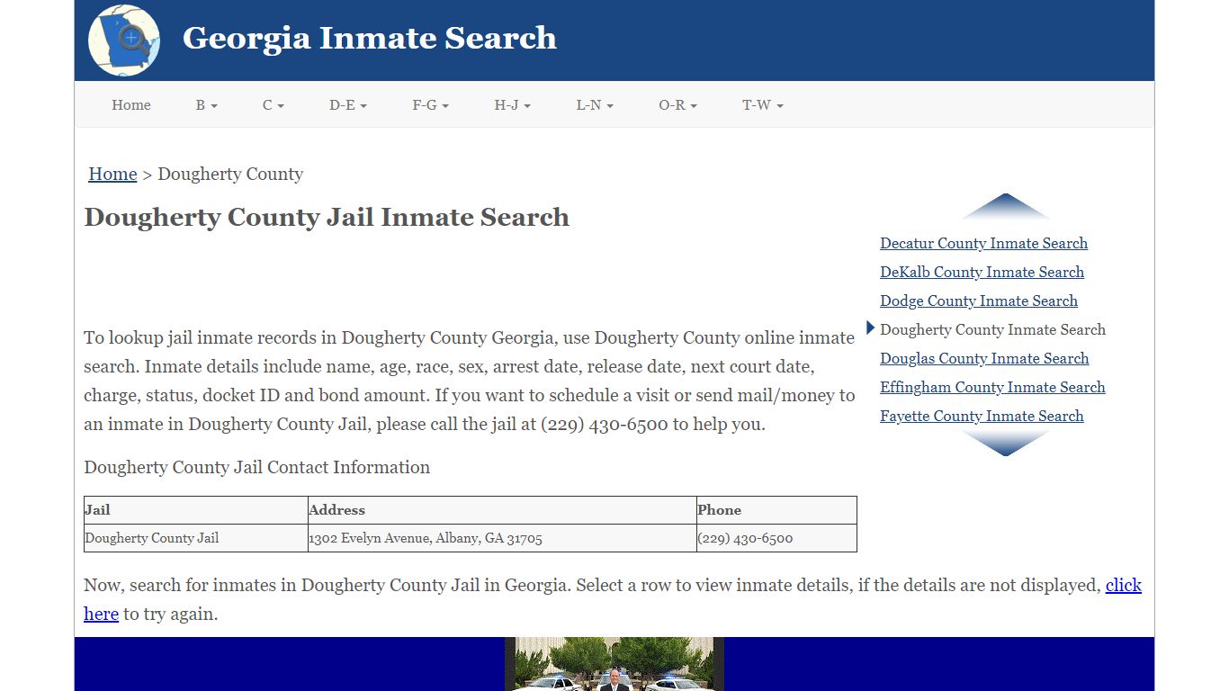 Dougherty County Jail Inmate Search