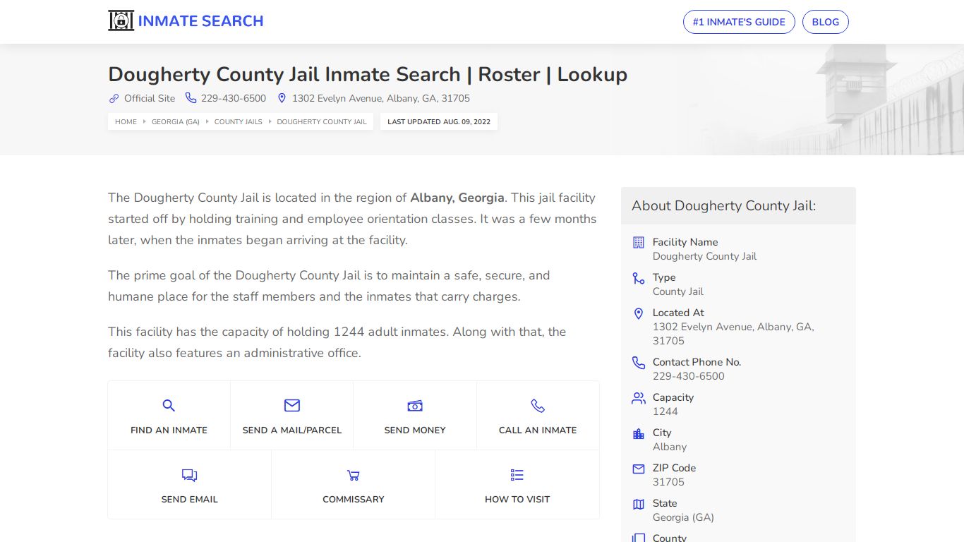 Dougherty County Jail Inmate Search | Roster | Lookup